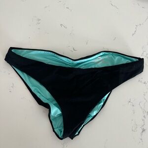 Shade & Shore Black and Teal Bikini Bottom